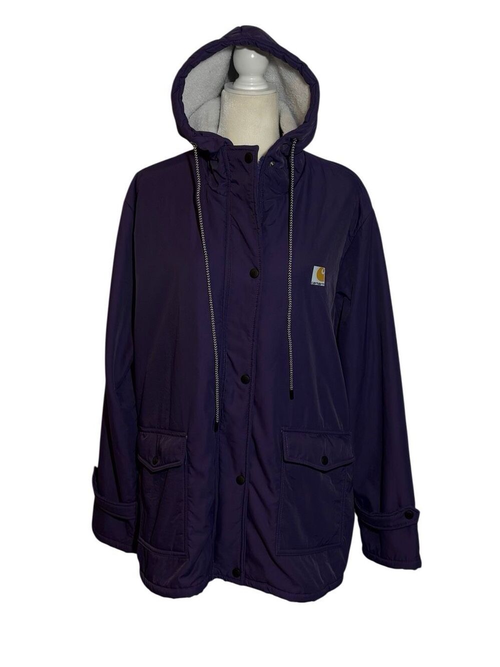 Carhartt Rain Defender fleece lined lightweight hooded coat in purple - 4XL
